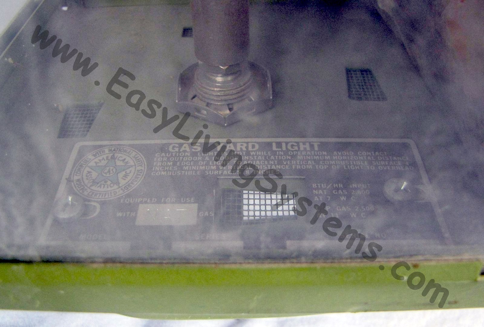 coleman gas yard lamp model plate