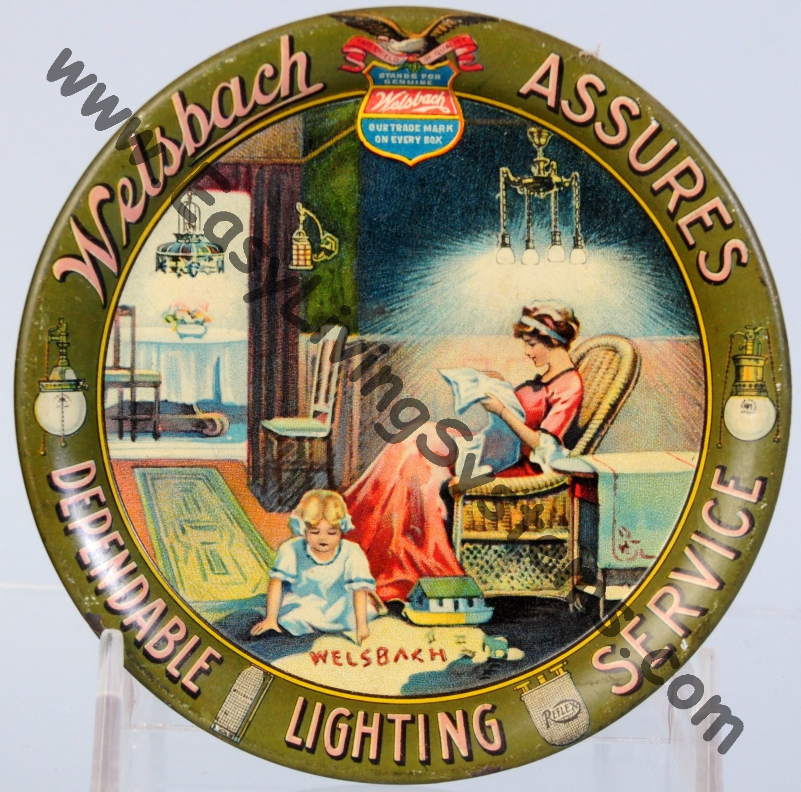 Welsbach General Gas Mantle Company advertising tip tray